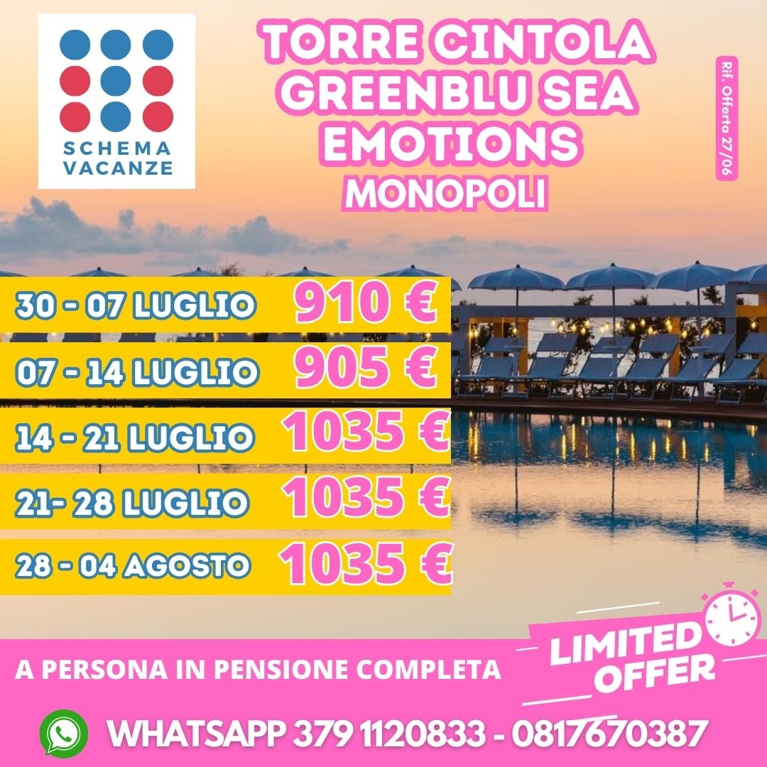 Torre Cintola Greenblu Sea Emotions